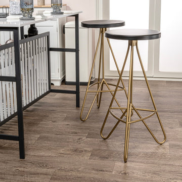 Trinity 30" Modern Industiral Iron Tripod Backless Bar Stool - JONATHAN Y
